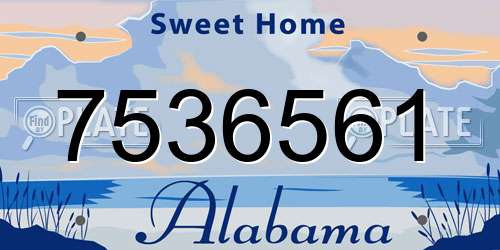 7536561 Alabama License Plate