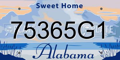 75365G1 Alabama License Plate