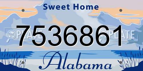 7536861 Alabama License Plate