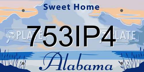 753IP4 Alabama License Plate