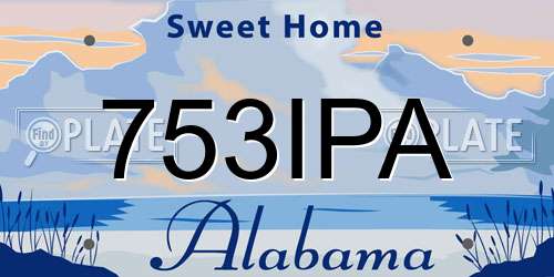 753IPA Alabama License Plate