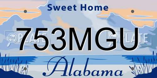 753MGU Alabama License Plate