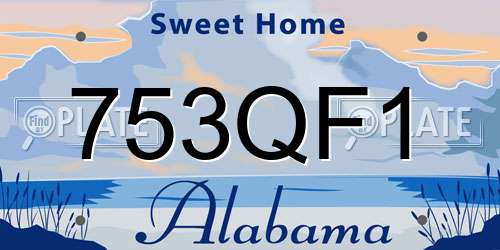 753QF1 Alabama License Plate