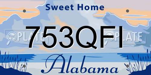 753QFI Alabama License Plate
