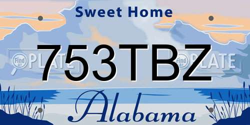 753TBZ Alabama License Plate