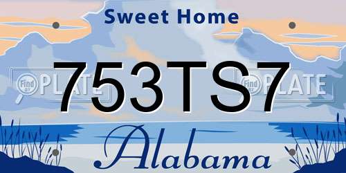 753TS7 Alabama License Plate