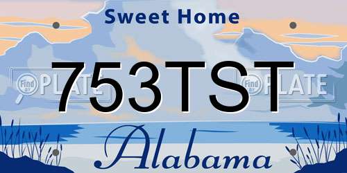 753TST Alabama License Plate