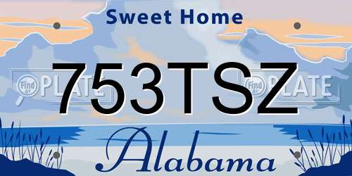 753TSZ Alabama License Plate