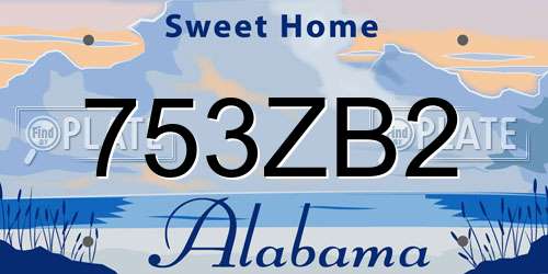 753ZB2 Alabama License Plate