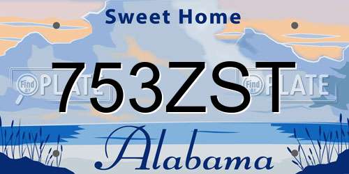 753ZST Alabama License Plate