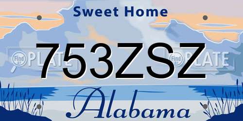 753ZSZ Alabama License Plate