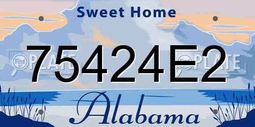 75424E2 Alabama License Plate