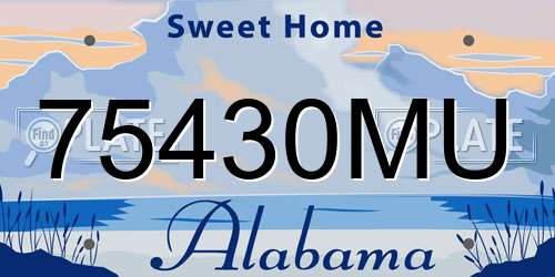 75430MU Alabama License Plate