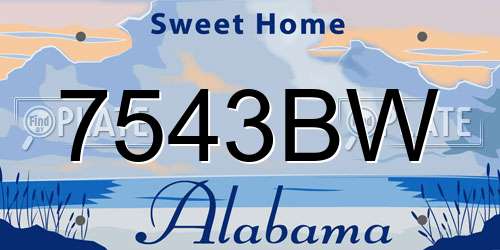 7543BW Alabama License Plate