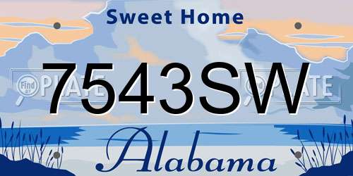 7543SW Alabama License Plate