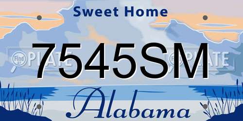 7545SM Alabama License Plate