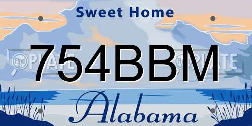 754BBM Alabama License Plate