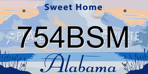 754BSM Alabama License Plate