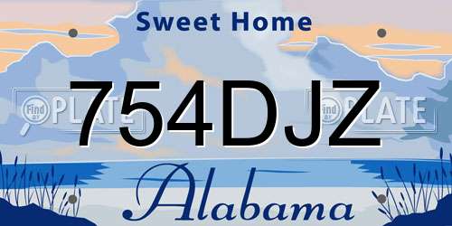 754DJZ Alabama License Plate