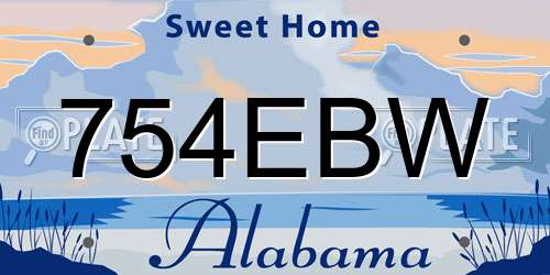 754EBW Alabama License Plate