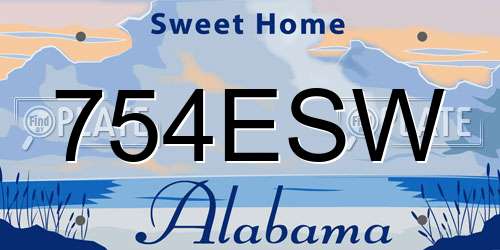 754ESW Alabama License Plate