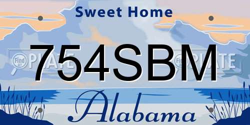 754SBM Alabama License Plate