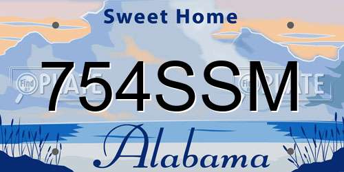 754SSM Alabama License Plate