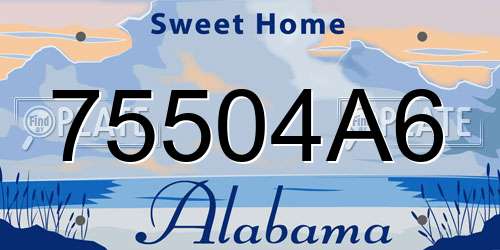 75504A6 Alabama License Plate