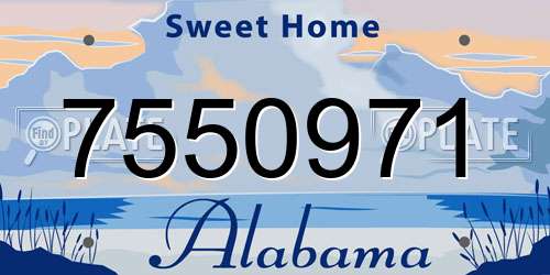 7550971 Alabama License Plate