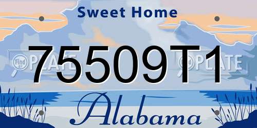 75509T1 Alabama License Plate