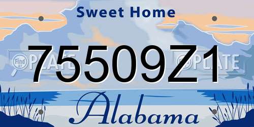 75509Z1 Alabama License Plate