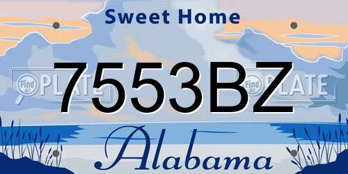7553BZ Alabama License Plate