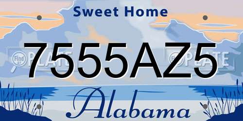 7555AZ5 Alabama License Plate