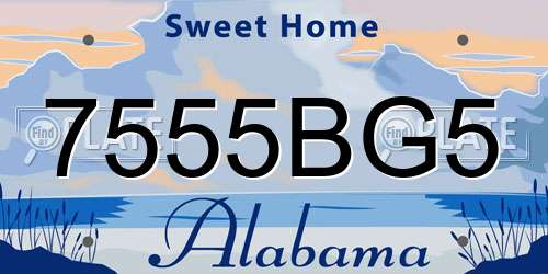7555BG5 Alabama License Plate