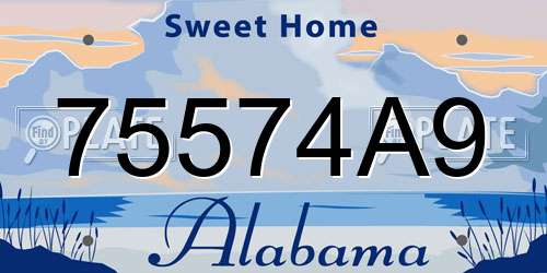 75574A9 Alabama License Plate