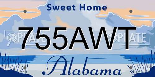 755AWT Alabama License Plate