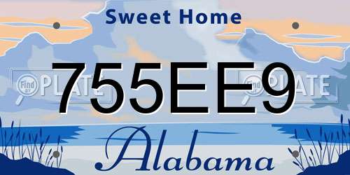 755EE9 Alabama License Plate