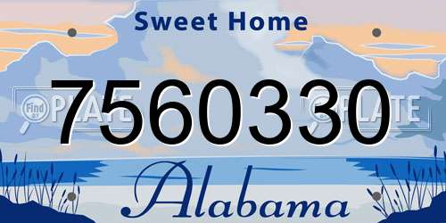 7560330 Alabama License Plate