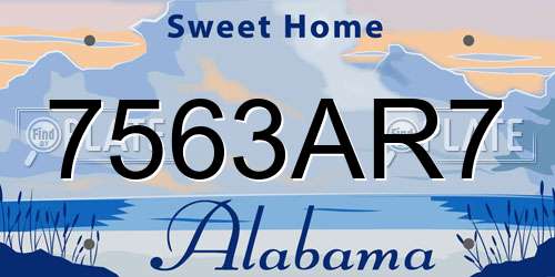 7563AR7 Alabama License Plate