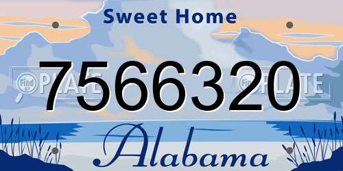 7566320 Alabama License Plate