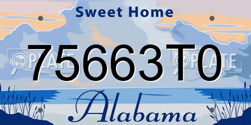 75663T0 Alabama License Plate