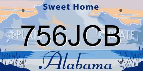 756JCB Alabama License Plate