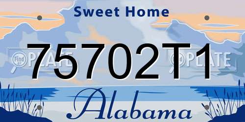 75702T1 Alabama License Plate