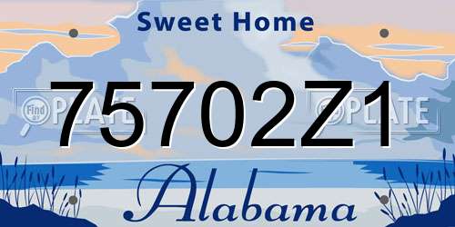 75702Z1 Alabama License Plate