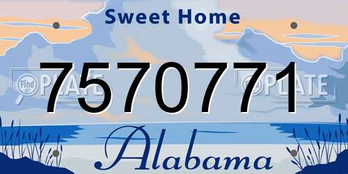 7570771 Alabama License Plate
