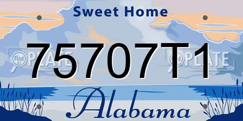 75707T1 Alabama License Plate