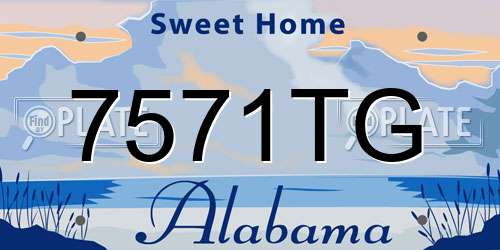 7571TG Alabama License Plate