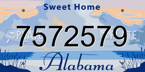 7572579 Alabama License Plate