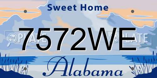 7572WE Alabama License Plate