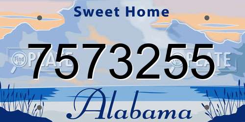 7573255 Alabama License Plate
